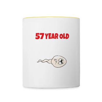 Spermie Hier Ist Ein Altes Bild Von Mir - Tasse zweifarbig - Weiß/Gelb - Vorne