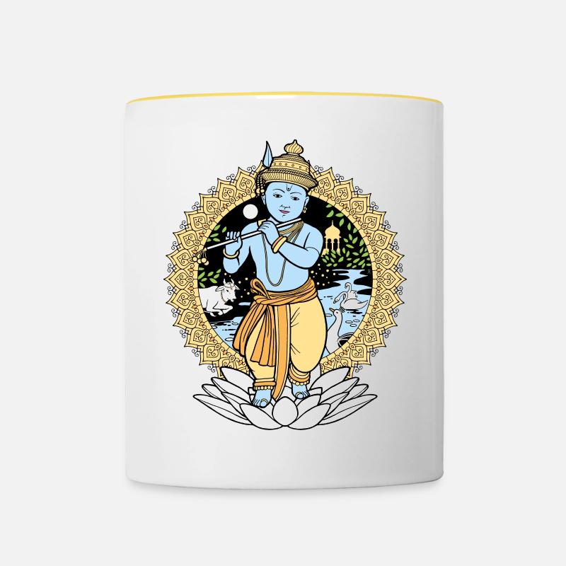 Little Krishna - Contrasting Mug - white/yellow