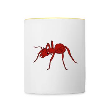 Antkeeping Ameisenzucht Ameisen - Tasse zweifarbig - Weiß/Gelb - Vorne