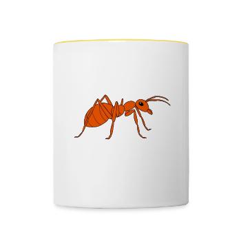 Antkeeping Ameisenzucht Ameisen - Tasse zweifarbig - Weiß/Gelb - Vorne