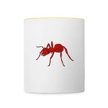 Antkeeping Ameisenzucht Ameisen - Tasse zweifarbig - Weiß/Gelb - Vorne