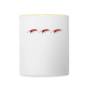 Antkeeping Ameisenzucht Ameisen - Tasse zweifarbig - Weiß/Gelb - Vorne