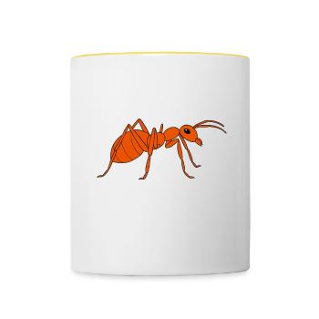 Antkeeping Ameisenzucht Ameisen - Tasse zweifarbig - Weiß/Gelb - Vorne