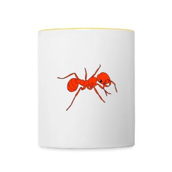 Antkeeping Ameisenzucht Ameisen - Tasse zweifarbig - Weiß/Gelb - Vorne