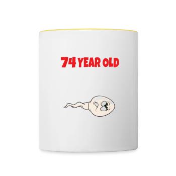 Spermie Hier Ist Ein Altes Bild Von Mir - Tasse zweifarbig - Weiß/Gelb - Vorne