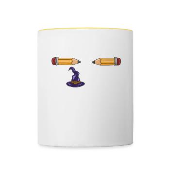 Lustige Lehrer Halloween Geschenke - Tasse zweifarbig - Weiß/Gelb - Vorne