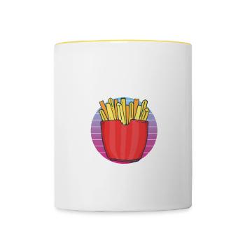 Frites drôles Frites drôles - Mug contrasté - blanc/jaune - Devant