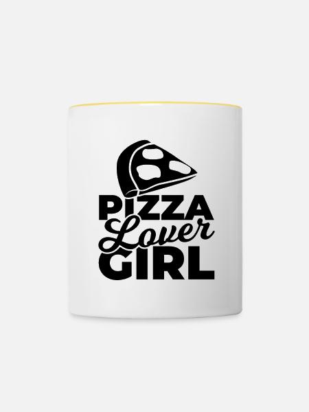 Pizza Liebhaberin - Tasse zweifarbig - Weiß/Gelb
