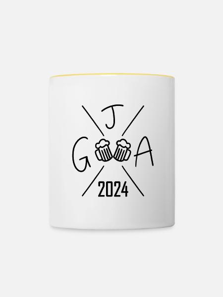 2024 Junggesellenabschied Crew Feier - Tasse zweifarbig - Weiß/Gelb