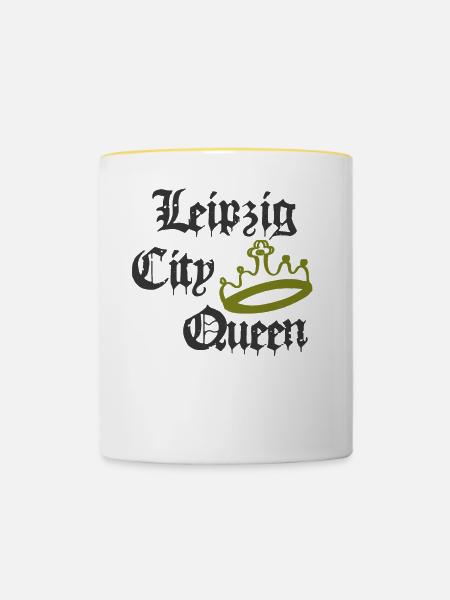 Leipzig City Queen - Tasse zweifarbig - Weiß/Gelb