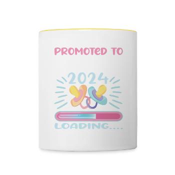 Granny 2024 Granny-to-be 2024 Loading - Contrasting Mug - white/yellow - Front