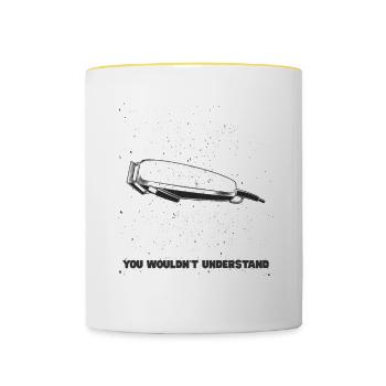 Hairdresser Gift For Hairdresser Salon Saying Hairdresser - Contrasting Mug - white/yellow - Front