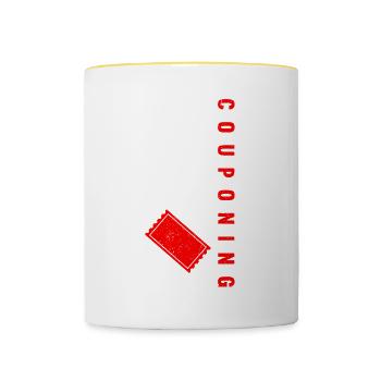 Coupon de points - Mug contrasté - blanc/jaune - Devant