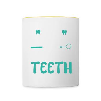 Diplôme d’étudiant dentiste en dentisterie dentaire - Mug contrasté - blanc/jaune - Devant