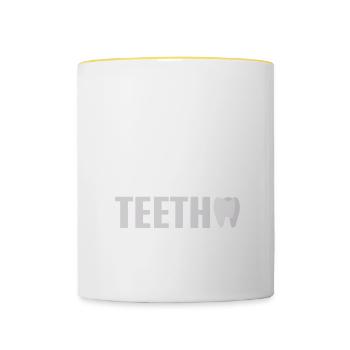Diplôme d’étudiant en dentisterie dentaire - Mug contrasté - blanc/jaune - Devant