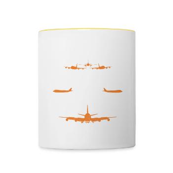 Pilot Quote Flight Lover Aircraft Aviation - Contrasting Mug - white/yellow - Front