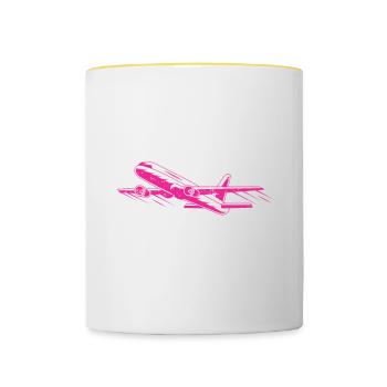 Pilot Quote Flight Lover Aircraft Aviation - Contrasting Mug - white/yellow - Front