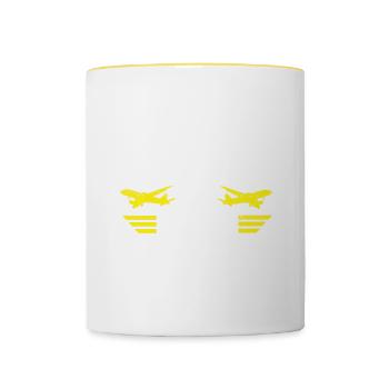 Pilot Quote Flight Lover Aircraft Aviation - Contrasting Mug - white/yellow - Front
