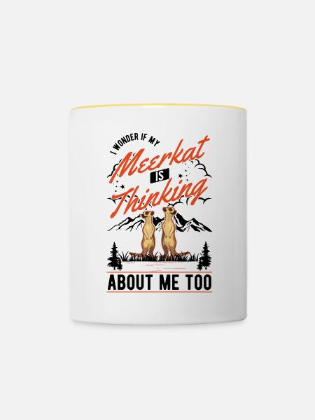 Erdmännchen Surikat Meerkat - Tasse zweifarbig - Weiß/Gelb