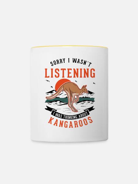Australisches Känguru Australien Kangaroo - Tasse zweifarbig - Weiß/Gelb