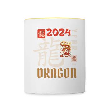Chinese New Year Year Of The Dragon 2024 - Contrasting Mug - white/yellow - Front