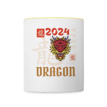 Chinese New Year Year Of The Dragon 2024 - Contrasting Mug - white/yellow - Front
