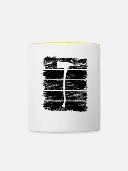 Feuerwehraxt - Tasse zweifarbig - Weiß/Gelb