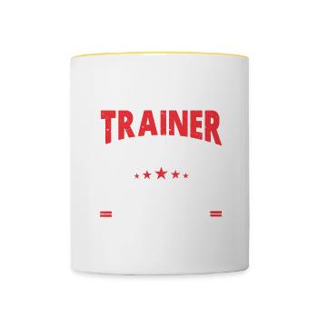 Personal Trainer Coach Gym Workout Fitness Trainer - Contrasting Mug - white/yellow - Front