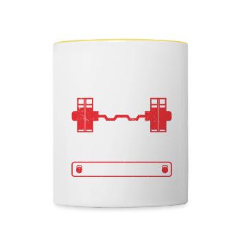 Entraîneur personnel Entraîneur Gym Workout Entraîneur de fitness - Mug contrasté - blanc/jaune - Devant