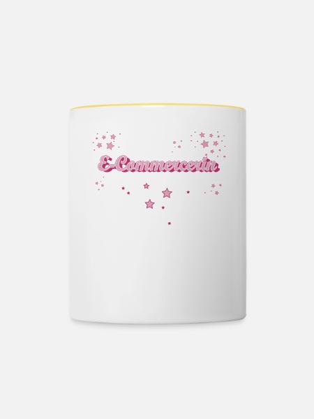 Online-Händler Abschluss-Geschenk E-Commercerin - Tasse zweifarbig - Weiß/Gelb
