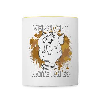 I HAD TRIED TO LOSE WEIGHT - Contrasting Mug - white/yellow - Front