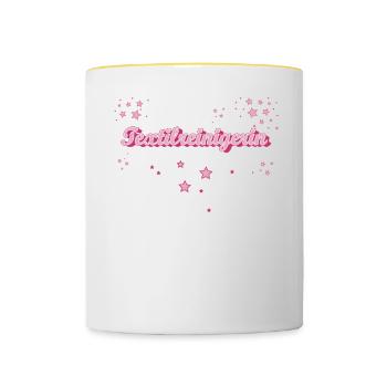 Laundry Graduation Gift Textile Cleaner - Contrasting Mug - white/yellow - Front