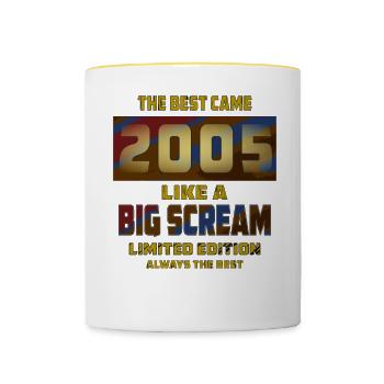 JAHRESZAHL JAHR 2005 - Tasse zweifarbig - Weiß/Gelb - Vorne
