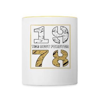 LE MEILLEUR POUR TOUJOURS 1978 - Mug contrasté - blanc/jaune - Devant