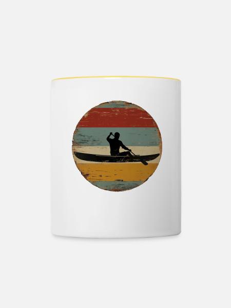Canoe Paddling - Tasse zweifarbig - Weiß/Gelb