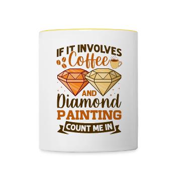 Hobby Diamond Painter Diamant - Tasse zweifarbig - Weiß/Gelb - Vorne