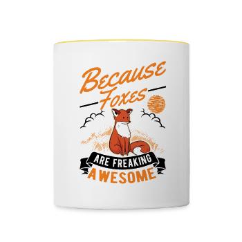 Fox Gift Red Fox - Contrasting Mug - white/yellow - Front