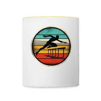 Hurdle Sprinter - Tasse zweifarbig - Weiß/Gelb - Vorne
