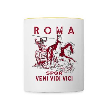 ROMA CHARIOT SPQR VENI VIDI VICI - Mug contrasté - blanc/jaune - Devant