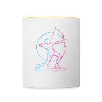 Archer Archer Archer Arc Et Flèche Archers - Mug contrasté - blanc/jaune - Devant