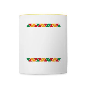 Schwarze Geschichte ist amerikanische Geschichte, patriotisches Afrika - Tasse zweifarbig - Weiß/Gelb - Vorne
