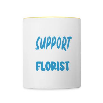 Designer floral Fleuriste Fleuriste Fleuriste - Mug contrasté - blanc/jaune - Devant
