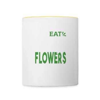 Designer floral Fleuriste Fleuriste Fleuriste - Mug contrasté - blanc/jaune - Devant