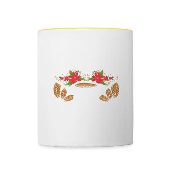 Designer floral Fleuriste Fleuriste Fleuriste - Mug contrasté - blanc/jaune - Devant