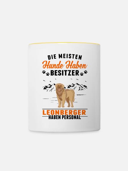Leonberger Personal - Tasse zweifarbig - Weiß/Gelb
