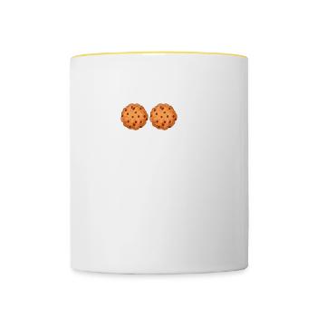 Cuisson Jeu de mots Cuire Cuisinier Chef Boulanger - Mug contrasté - blanc/jaune - Devant