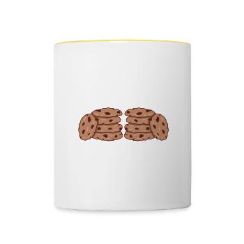 Cuisson Jeu de mots Cuire Cuisinier Chef Boulanger - Mug contrasté - blanc/jaune - Devant
