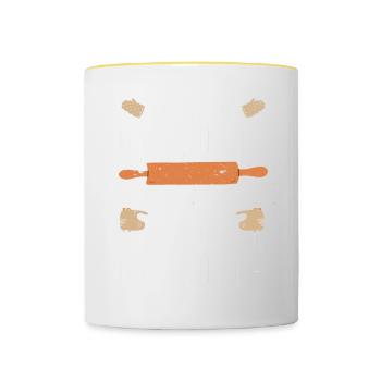 Cuisson Jeu de mots Cuire Cuisinier Chef Boulanger - Mug contrasté - blanc/jaune - Devant