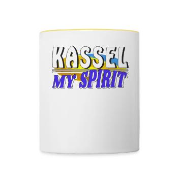 KASSEL MY SPIRIT - Contrasting Mug - white/yellow - Front