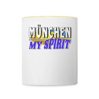 MUNICH MY SPIRIT - Contrasting Mug - white/yellow - Front